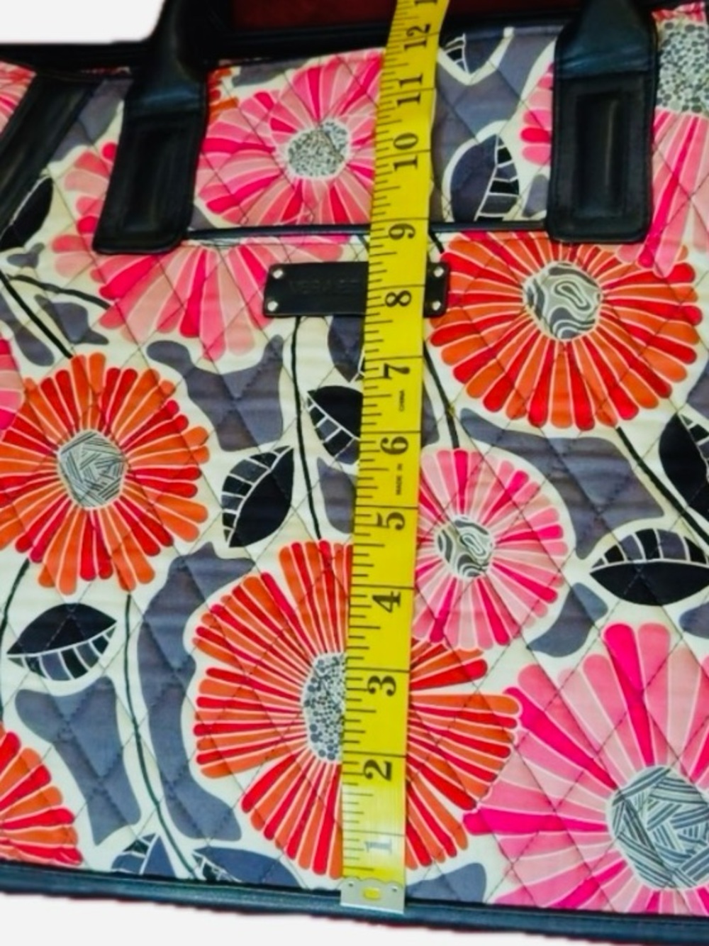 NWT!! Vera Bradley Large Trapeze Tote in Cheery Blossoms (RETIRED) BRAND NEW - Picture 10 of 11